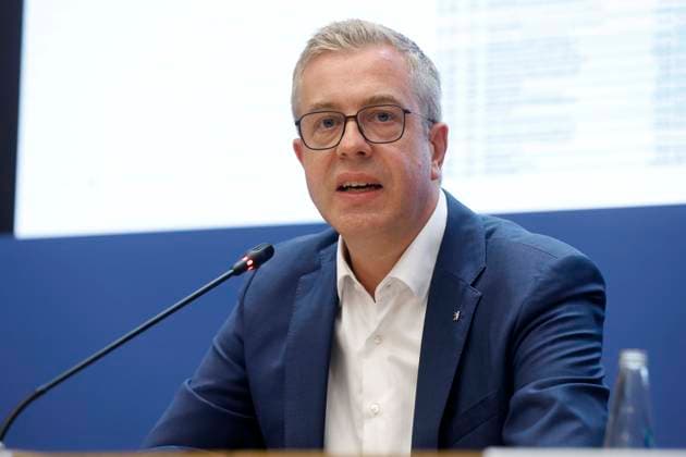 22 07 2025, Stefan Evers, Senator for Finance, on the 2026 2027 budget, in the press conference after the meeting of the Berlin Senate, PK in the Rotes Rathaus in Berlin, Senate press conference, Berlin Germany, Germany