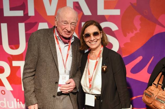 Edgar Morin and his wife Sabah Abouessalam 31st Mouans Sartoux Book Festival October 6, 2018 Lionel Urman Bestimage France  Copyright: xLIONELxURMANxx xBESTIMAGExLIONELxURMANxx xBESTIMAGEx
