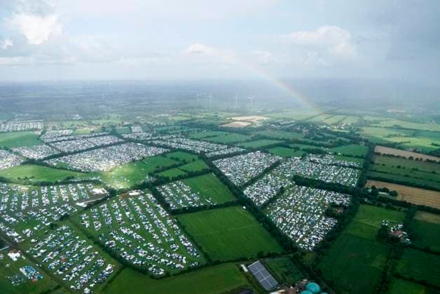 cntv view overview of the Wacken Festival rainbow area with stage campsite arrival of the Heavy Metal Town Metalheads fans from the air to the 34 Wacken Open Air Festival start of the festival is on July 30 it lasts until August 02, 2025 instead of Wacken near Itzehoe July 29, 2025 SH Germany
