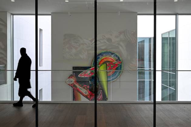 Art Culture 03 08 2025 Wiesbaden Hessen Museum Reinhard Ernst abbreviated mre abstract art Reinhard Sonja Ernst Foundation architect Fumihiko Maki Gesamtkunstwerk Frank Stella Corpo senza l™anima Cones and Pillars series Wiesbaden hessen GER
