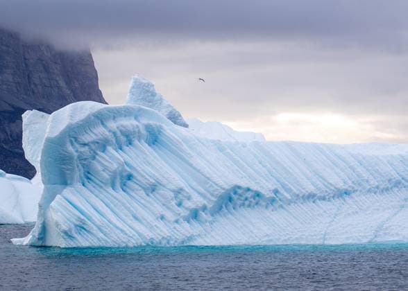 15 08 2025, Close-up of an iceberg in the fjord Close-up of an iceberg in the fjord of Uummannaq