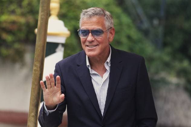 Venice Film Festival, Italy Mostra del Cinema, Venezia 2025 US actor George Clooney arriving by boat in front of the Hotel Excelsior during the 82nd Venice International Film Festival in Italy on August 27