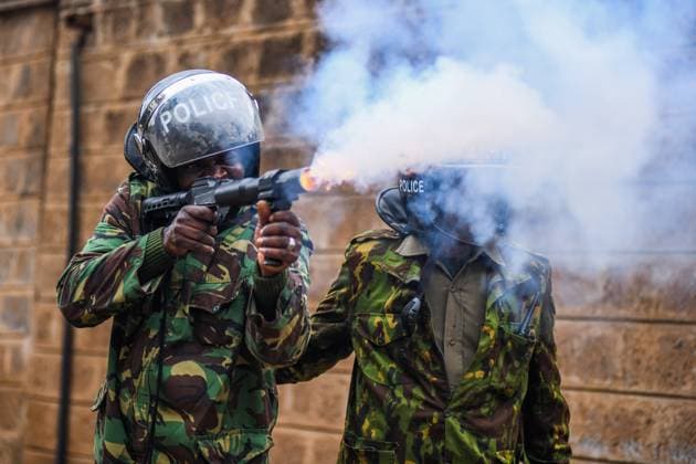 Demonstration against high cost of living in Kenyan capital Nairobi NAIROBI, KENYA - JULY 19: Police intervene people, take part in a demonstration held against the rising the cost of living, with tear gas in Nairobi, Kenya on July 19, 2023. Nayrobi Kenya. Editorial use only. Please get in touch for any other usage. Copyright: x2025xAnadoluxGeraldxAndersonx