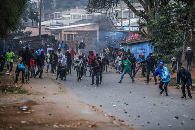 Demonstration against high cost of living in Kenyan capital Nairobi NAIROBI, KENYA - JULY 19: People take part in a demonstration held against the rising cost of living, in Nairobi, Kenya on July 19, 2023. Police used tear gas against the demonstrators. Nayrobi Kenya. Editorial use only. Please get in touch for any other usage. Copyright: x2025xAnadoluxGeraldxAndersonx