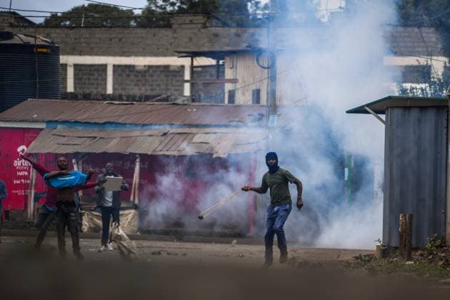 Demonstration against high cost of living in Kenyan capital Nairobi NAIROBI, KENYA - JULY 19: People take part in a demonstration held against the rising cost of living, in Nairobi, Kenya on July 19, 2023. Police used tear gas against the demonstrators. Nayrobi Kenya. Editorial use only. Please get in touch for any other usage. Copyright: x2025xAnadoluxGeraldxAndersonx