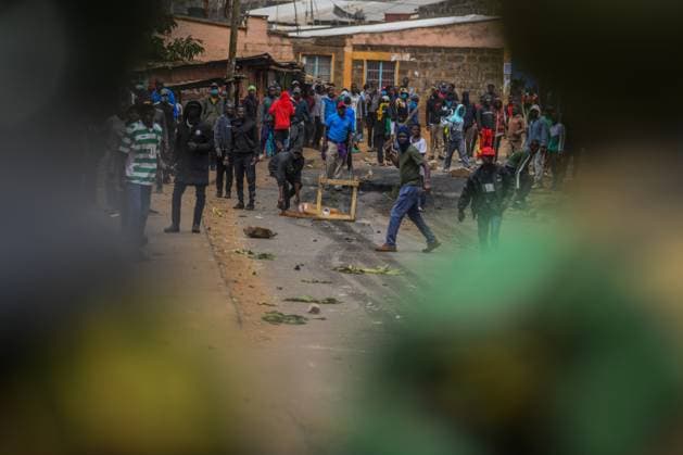 Demonstration against high cost of living in Kenyan capital Nairobi NAIROBI, KENYA - JULY 19: People take part in a demonstration held against the rising cost of living, in Nairobi, Kenya on July 19, 2023. Police used tear gas against the demonstrators. Nayrobi Kenya. Editorial use only. Please get in touch for any other usage. Copyright: x2025xAnadoluxGeraldxAndersonx