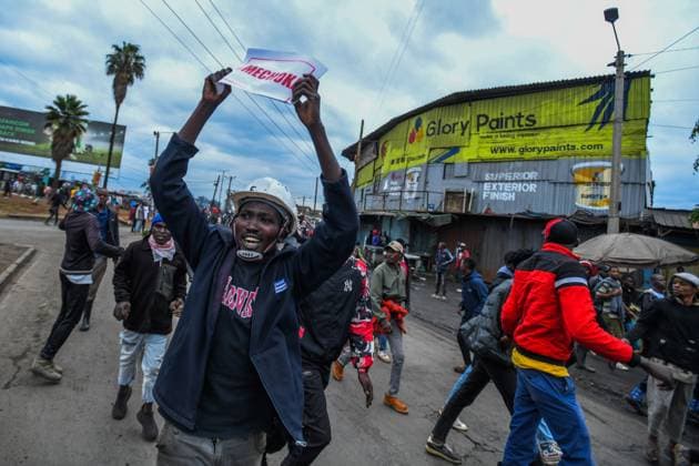 Demonstration against high cost of living in Kenyan capital NAIROBI, KENYA - JULY 07: People take part in a demonstration held against the rising cost of living, in Nairobi, Kenya on July 07, 2023. Nayrobi Kenya. Editorial use only. Please get in touch for any other usage. Copyright: x2025xAnadoluxGeraldxAndersonx