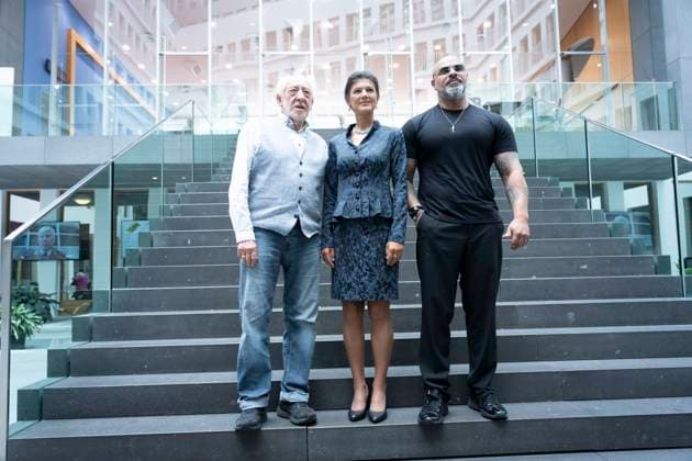 PK, Sahra Wagenknecht, Dieter Hallervorden, Massiv Berlin, Press conference for the rally on September 13 in Berlin, BSW, Bündnis Sahra Wagenknecht, Sahra Wagenknecht, Dieter Hallervorden, Massiv Berlin Berlin GER