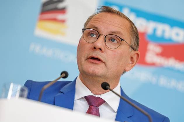 Statement AfD Tino Chrupalla AfD , at a statement of the AfD on 09 09 25 in Berlin Berlin Berlin Germany Reichstag