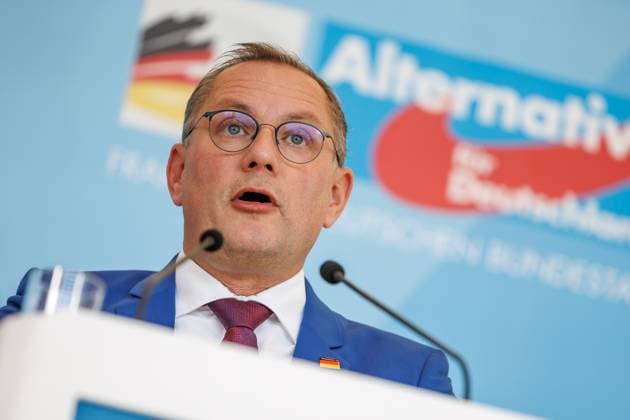 Statement AfD Tino Chrupalla AfD , at a statement of the AfD on 09 09 25 in Berlin Berlin Berlin Germany Reichstag