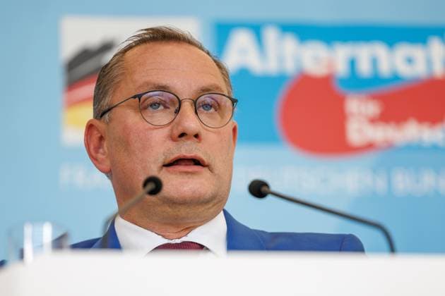 Statement AfD Tino Chrupalla AfD , at a statement of the AfD on 09 09 25 in Berlin Berlin Berlin Germany Reichstag