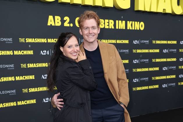Nadja Jo Klapper and Johannes Heinrichs at THE SMASHING MACHINE movie premiere at Zoo Palast in Berlin on 22 09 2025 in Berlin The Smashing Machine movie premiere in Berlin