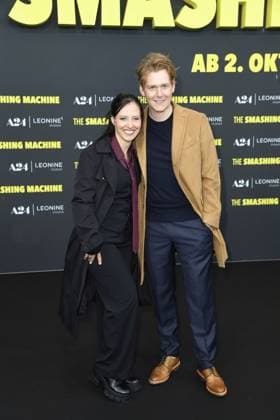 Nadja Jo Klapper and Johannes Heinrichs at the German premiere of THE SMASHING MACHINE in Berlin on 22 09 2025