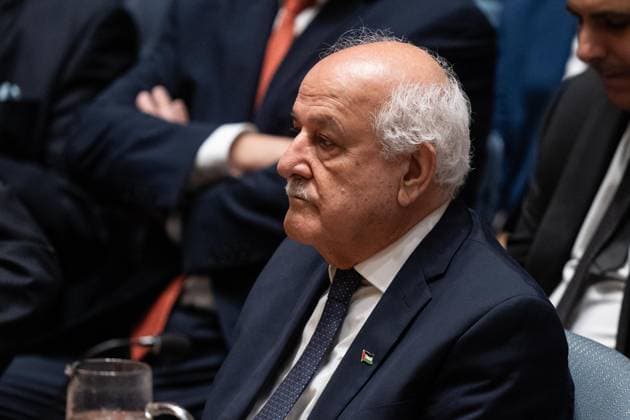 September 23, 2025, Bronx, New York, USA: Ambassador Riyad Mansour of State of Palestine participates in ministerial meeting The situation in the Middle East, including the Palestinian question at UN Headquarters in New York, NY on September 23, 2025 Bronx USA - ZUMAr339 20250923_znp_r339_007 Copyright: xLevxRadinx
