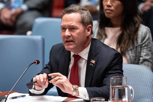 September 23, 2025, Bronx, New York, USA: Ambassador Michael Waltz of United States speaks during ministerial meeting The situation in the Middle East, including the Palestinian question at UN Headquarters in New York, NY on September 23, 2025 Bronx USA - ZUMAr339 20250923_znp_r339_021 Copyright: xLevxRadinx