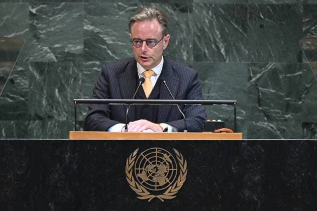 Belgian Prime Minister Bart De Wever and delivers a speech during the Assemblys General Debate during the week of the 80th session of the United Nations General Assembly (UNGA80), in New York City, United States of America, Thursday 25 September 2025.  TONYxBEHAR 135287560