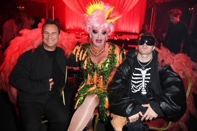 Guido Maria Kretschmer, Olivia Jones, Ski Aggu August Jean Diederich at the ABOUT YOU FASHION BALL at Schmidt™s Tivoli in Hamburg on 26 09 2025