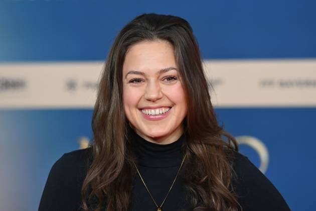 Katharina SCHEUBA actress , single picture,cropped single motif,portrait,portrait,portrait movie premiere MOMO on 128 09 2025 at the Mathaeser cinema in Munich