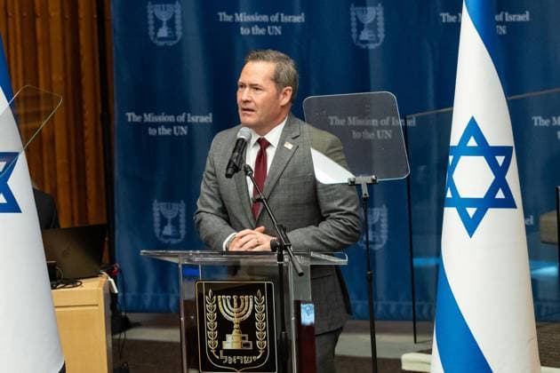 September 30, 2025, Bronx, New York, USA: Ambassador Michael Waltz speaks during commemoration ceremony at UN Headquarters in New York, NY on September 30, 2025 to mark horrific terrorist attack of October 7 by Hamas. Focus of ceremony was to honor the women who stepped forward when the world stood still. Bronx USA - ZUMAr339 20250930_znp_r339_036 Copyright: xLevxRadinx