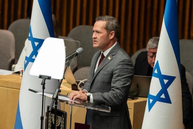 September 30, 2025, Bronx, New York, USA: Ambassador Michael Waltz speaks during commemoration ceremony at UN Headquarters in New York, NY on September 30, 2025 to mark horrific terrorist attack of October 7 by Hamas. Focus of ceremony was to honor the women who stepped forward when the world stood still. Bronx USA - ZUMAr339 20250930_znp_r339_041 Copyright: xLevxRadinx