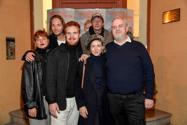 abb Nils Hausotte, Matti Schuldt, Magdalena Laubisch and Dustin Loose actors at the photocall of the ARD SWR thriller Die Nichte des Polizisten at the BABYLON cinema, Berlin, 30 09 2025 Berlin Germany
