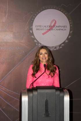October 1, 2025, New York, New York, USA: ELIZABETH HURLEY visits The Empire State Building to honor The Esto e Lauder CompaniesÃ¢â‚¬â ¢ Breast Cancer Campaign and Breast Cancer Awareness Month in New York. 1 October 2025 New York USA - ZUMAa265 20251001_zep_a265_009 Copyright: xEricxAcquayex