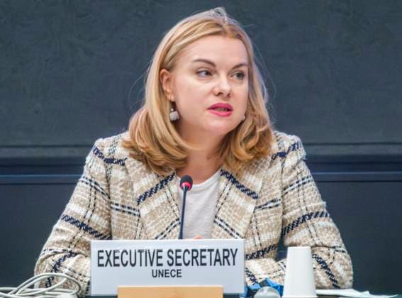 October 8, 2025, Geneva, Geneva, Switzerland: Geneva Switzerland, 10 08 2025: Ms. TATIANA MOLCEAN (Executive Secretary, UNECE) explained the issues and the different parts of the conference during at the UNECE Ministerial meeting on housing affordability and sustainability (United Nations Economic Commission for Europe) and which is also the 86th session of the Committee on Housing, which concerns Urban Development and Land Management which took place at United Nations of Geneva in Geneva. Geneva Switzerland - ZUMAd206 20251008_zip_d206_010 Copyright: xEricxDubostx