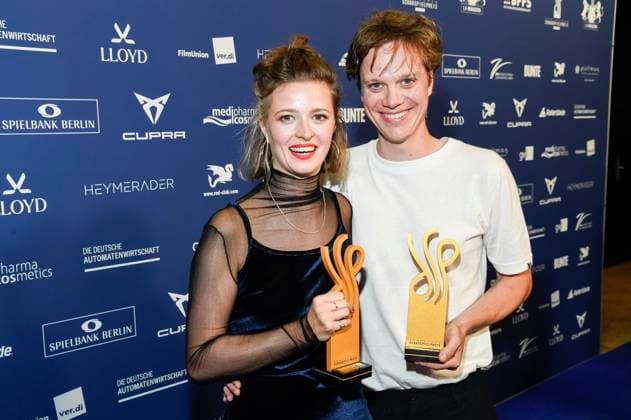 Linda Blümchen and Simon Steinhorst at the presentation of the German Acting Award 2025 at the Hotel Pullman Berlin Schweizerhof Berlin, 09 10 2025 Foto:xF.xKernx xFuturexImagex schauspielrpreis_5299