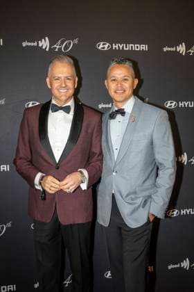 October 10, 2025, New York, New York, United States: (L-R) Ross Mathews and Wellinthon Garcia-Mathews attend GLAAD s 40th Anniversary Gala at Cipriani 25 Broadway in New York City. New York United States - ZUMAs197 20251010_aaa_s197_585 Copyright: xRonxAdarx