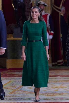 October 12, 2025, Madrid, Madrid, Spain: KING FELIPE VI of Spain and QUEEN LETIZIA of Spain CROWN PRINCESS LEONOR of Spain and PRINCESS SOFIA of Spain attend a reception during the National Day at the Royal Palace Madrid Spain - ZUMAc260 20251012_zep_c260_002 Copyright: xMikexChicorrox