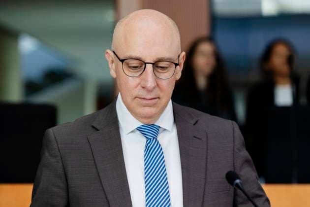 Sinan Selen, President of the Federal Office for the Protection of the Constitution, recorded during the public hearing of the President and the Presidents of the Federal Intelligence Services before the Parliamentary Control Committee in Berlin, 13 10 2025 Berlin Germany Copyright: xSebastianxRaux