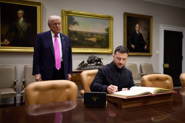 President Volodymyr Selenskyj meets US President Donald TRUMP at the White House on 28 02 2025 President Volodymyr Selenskyj meets US President Donald TRUMP at the White Ho Poolfoto SvenSimon-ThePresidentialOfficeU ,EDITORIAL USE ONLY