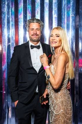 Charity event Night of Reality Stars Tobias Pankow and Sarah Kern at the Night of Reality Stars charity event at Masumi Space on 18 10 2025 in Berlin Copyright: xEventpressxKochanx