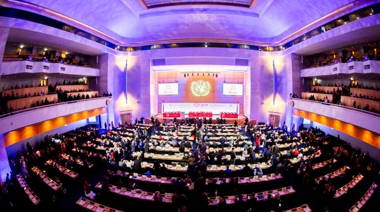 October 20, 2025, Geneva, Geneva, Switzerland: Geneva Switzerland, 10 20 2025: .Ambient view of the Assembly Hall of the Concordia building at the UN Geneva during the 16th UN conference on Trade and Development (United Nations Conference on Trade and Development) and which is also the 16th session of the 16th UN conference on Trade and Development, which brings together heads of state and government, ministers and other key stakeholders from business, civil society and academia to address issues of global trade and economic development and took place at United Nations of Geneva in Geneva. Geneva Switzerland - ZUMAd206 20251020_zip_d206_003 Copyright: xEricxDubostx