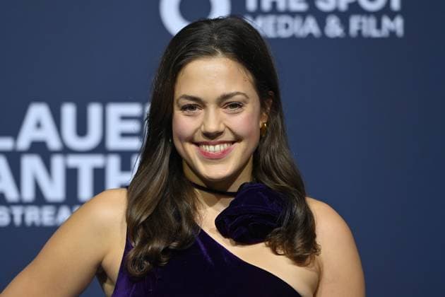 Katharina SCHEUBA actress , single picture,cropped single motif,portrait,portrait,portrait red carpet,Blue Panther TV and Streaming Award 2025 on 22 10 2025 at BMW Welt Munich