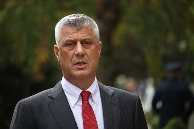 Kosovo President Hashim Thaci resigns after war crimes indictment accepted PRISTINA, KOSOVO - NOVEMBER 5: Kosovo President Hashim Thaci resigns speaks during a press conference in Pristina, Kosovo on November 5, 2020. Kosovo President Hashim Thaci announces that he resigns after Prosecutor’s Office accepts war crimes indictment. Kosova World. Editorial use only. Please get in touch for any other usage.  Copyright: x2025xAnadoluxErkinxKecix