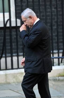 Israeli Prime Minister Benjamin Netanyahu walking to the door at 10 Downing Street Israeli Prime Minister Benjamin Netanyahu arrives for a dinner with Prime Minister David Cameron at 10 Downing Street London, England - 04.05.11, London, United Kingdom WENN 5648477