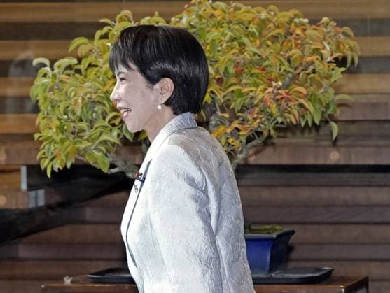 Japan PM Takaichi Japanese Prime Minister Sanae Takaichi leaves the prime minister s office in Tokyo on Oct. 28, 2025, for a Japan-U.S. summit meeting later in the day.  A14AA0004981544P