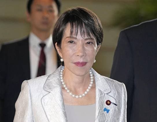 Japan PM Takaichi Japanese Prime Minister Sanae Takaichi arrives at the prime minister s office in Tokyo on Oct. 28, 2025, ahead of a Japan-U.S. summit meeting later in the day.  A14AA0004981546P