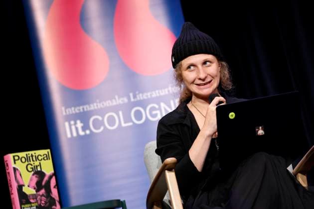 Activist Marija Alyokhina from the Pussy Riot collective critical of Putin at the Lit Cologne special event to present her new book Political Girl Pussy Riot Life and Fate in Putins Russia at the Comedia Theater Cologne, 27 10 2025 NRW Germany Copyright: xChristophxHardtx
