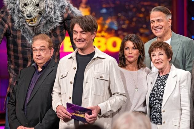 MDR Riverboat actor, cabaret artist and satirist Oliver Kalkofe , presenter Matze Knop , actress Gerit Kling , entertainer Karsten Speck and actress Katrin Sass on the occasion of the recording of the MDR talk show Riverboat on 30 10 2025 at Mediacity Leipzig 20251030ADO0070