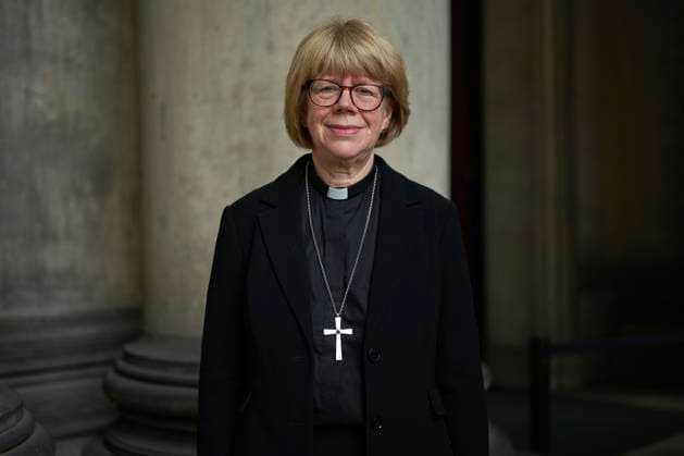 Future Archbishop of Canterbury, Sarah Mullally, after her sermon on Sunday 02 11 2025 in Berlin Cathedral Mullally will take up her new position as spiritual leader of the Church of England next year She will be the first Copyright: epd-bild ChristianxDitsch epd-Mullally_Berlin10-kopieren