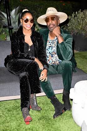 Shahidah Omar, with husband J B Smoove at the VIP Par Tee at the 6 Rod Dedeaux Foundation Charity Event at Riviera Country Club Los Angeles, 02 11 2025 Foto:xD.xStarbuckx xFuturexImagex dedeaux_5124