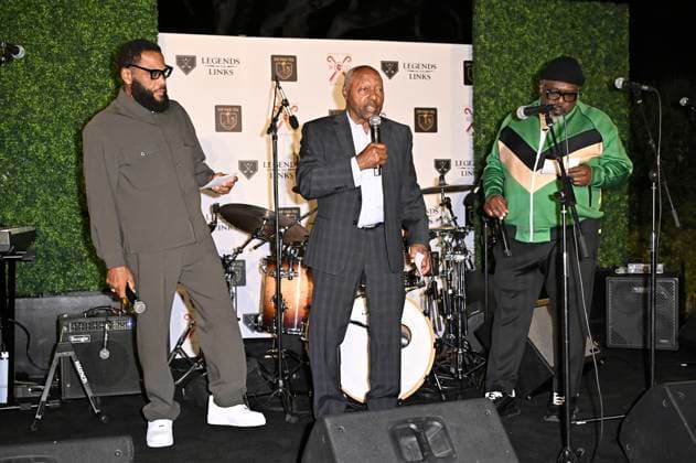 Anthony Anderson, Don Buford and Cedric the Entertainer at the VIP Par Tee at the 6 Rod Dedeaux Foundation Charity Event at Riviera Country Club Los Angeles, 02 11 2025 Foto:xD.xStarbuckx xFuturexImagex dedeaux_5141