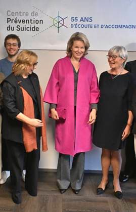 Queen Mathilde Visits Centre De Prevention Du Suicide BRUSSELS, BELGIUM - NOVEMBER 3 :Queen Mathilde visits the Centre de Prévention du Suicide in Brussels, an organisation dedicated to multifaceted suicide prevention through accessible and low-threshold telecare. The organisation offers support to people with suicidal thoughts or behaviour, and to their loved ones. .on November 03, 2025 in Brussels, Belgium, 03 11 2025 Brussels Belgium  Copyright: xBertxVanxDenxBrouckex