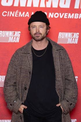 Running Man Paris Film Premiere Aaron Paul attends Running Man Paris Film Premiere at UGC Cine Cite Bercy on November 03, 2025 in Paris, France. Photo by Nasser Berzane ABACAPRESS.COM Paris France  Copyright: xBerzanexNasser ABACAx