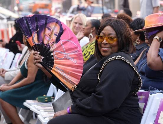 Loni Love attends an unveiling ceremony honoring Sherri Shepherd with the 2,827th star on the Hollywood Walk of Fame in Los Angeles on Monday, November 3, 2025.  LAP20251103862 GREGxGRUDT