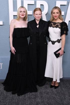 NEW YORK, NY - NOVEMBER 3: Dakota Fanning, Sarah Snook and Abby Elliott at the Peacock Original premiere screening of All Her Fault on November 3, 2025 at SVA Theater in New York City. Copyright: xMediaPunchx
