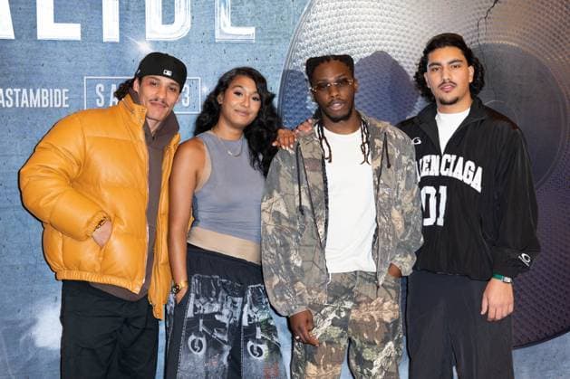 Valide Saison 3 Premiere Clement Penhoat a.k.a. Hatik, Laetitia Kerfa, Heardley Stinvil a.k.a. Yadley and Delil Ozhan attending the Valide Saison 3 Premiere at the Grand Rex cinema in Paris, France on November 03, 2025. Photo by Aurore Marechal ABACAPRESS.COM Paris France  Copyright: xMarechalxAurore ABACAx