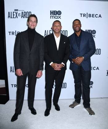 November 3, 2025, New York, Ny, United States: Tom Brady, Alex Rodriguez and Michael Strahan attend the New York Premiere Screening of Alex vs ARod . Held at the DGA Theater in New York. November 3, 2025. New York United States - ZUMAp281 20251103_zea_p281_023 Copyright: xPhotoxImagexPressx